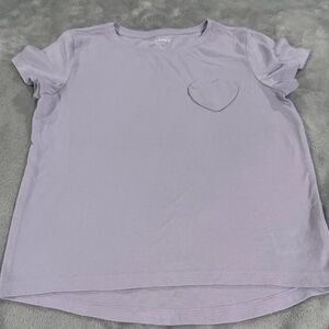 Old Navy Girls Lavender T-Shirt with Heart Pocket Sz 8 NWOT
